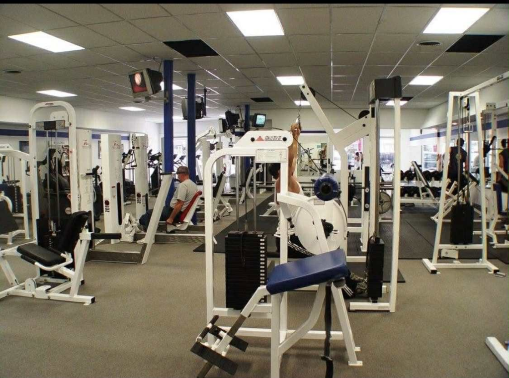 Strength training equipment at Club Fitness.