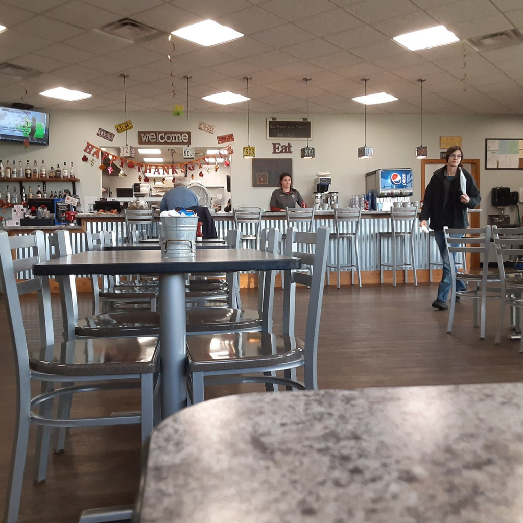 The bright, welcoming dining room at Wild Goose Café in Waupun.